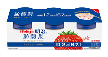 明治粒馥楽风味酸乳（草莓果肉） 150g